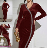 Long dress made of velvet