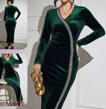 Long dress made of velvet