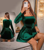 Short house dress made of velvet