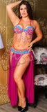 Belly dance suit made of lycra with beaded embroidery