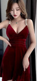 Velvet house dress with pearl shoulder straps