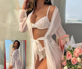 3 pieces lingerie made of chiffon and lace