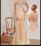 Chiffon dress embroidered with shiny beads