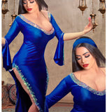 Belly dance abaya made of satin, open on the sides