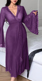 Long robe made of chiffon and lace