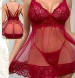 Two-piece lingerie made of tulle and lace