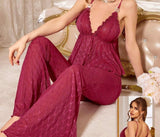 Two-piece pajamas made of chiffon