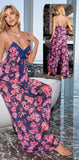 Two-piece pajamas made of floral chiffon