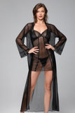 Lingerie and robe - made of chiffon with lace