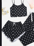 Three-piece pajamas - made of dotted butter