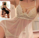 Lingerie tulle two pieces - with lace from the chest - open back