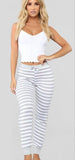 Two-piece pajama - The trousers are crosswise striped