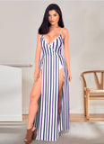 Lycra striped dress - open from both sides - Dala3ny