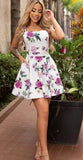Floral house dress - with ruffles from the shoulders - open from the back