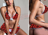 Schoolgirl costume Lingerie -two pieces- with checks.