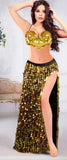 Handmade belly dance suit - made of lycra and shiny rings