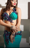 Lycra belly dance suit - with shiny embroidery