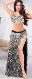 Handmade belly dance suit - made of lycra and shiny rings