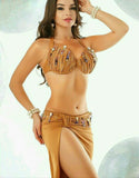 Lycra Belly Dance Suit - With Colorful and Shiny Beads Embroidery