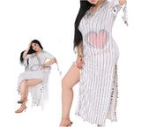 Belly dance abaya - striped - with shiny rings