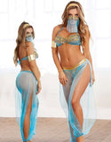 Belly dance suit made of tulle - with shiny rings