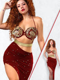 Belly dance suit - embroidered with pearls