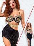 Belly dance suit - embroidered with pearls
