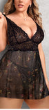 Lingerie chiffon with lace from the chest