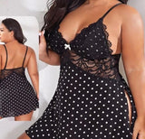 Dotted lingerie made of chiffon and lace