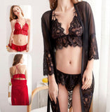 Lingerie - lace with chiffon - 3 pieces
