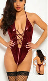 Leather jumpsuit - with a zipper and ropes from the front and open from the back