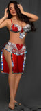 Belly dance suit - two pieces - with shiny rings