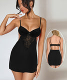 Lingerie two pieces Lycra with lace from the chest and abdomen - open from the back