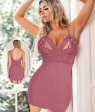 Lingerie two pieces Lycra with lace from the chest and back - open from the back and from the chest